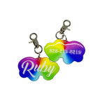Custom Pet ID Tags For Dogs and Cats, Unique Pet Name Tags in Color-Wheel Rainbow Gradient, Made With Acrylic, Lightweight and No Clanking