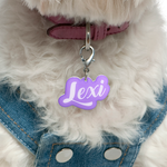 Pastel Violet Love-Script Font Pet ID Tag by Bashtags