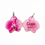 Pink Orchid - 2x Tags Dog Name Tags by Bashtags